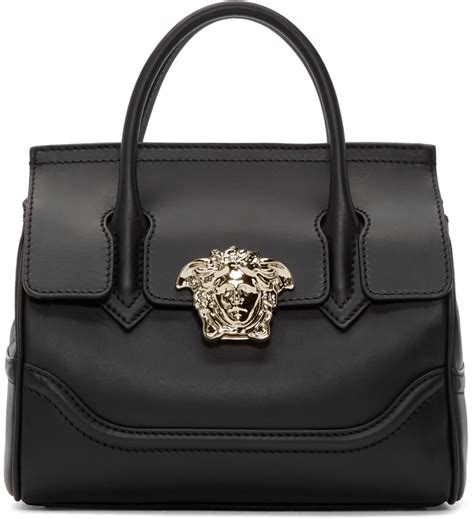 versace black bag|versace black leather bag.